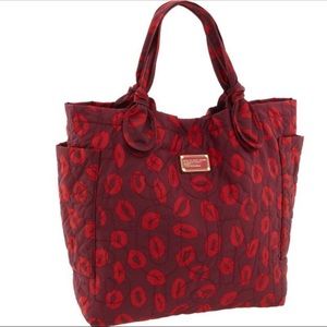 Marc by Marc Jacobs nylon lip print tote.